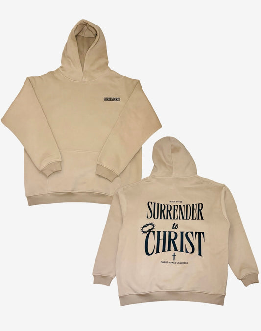 Beige Surrender to Christ Hoodie